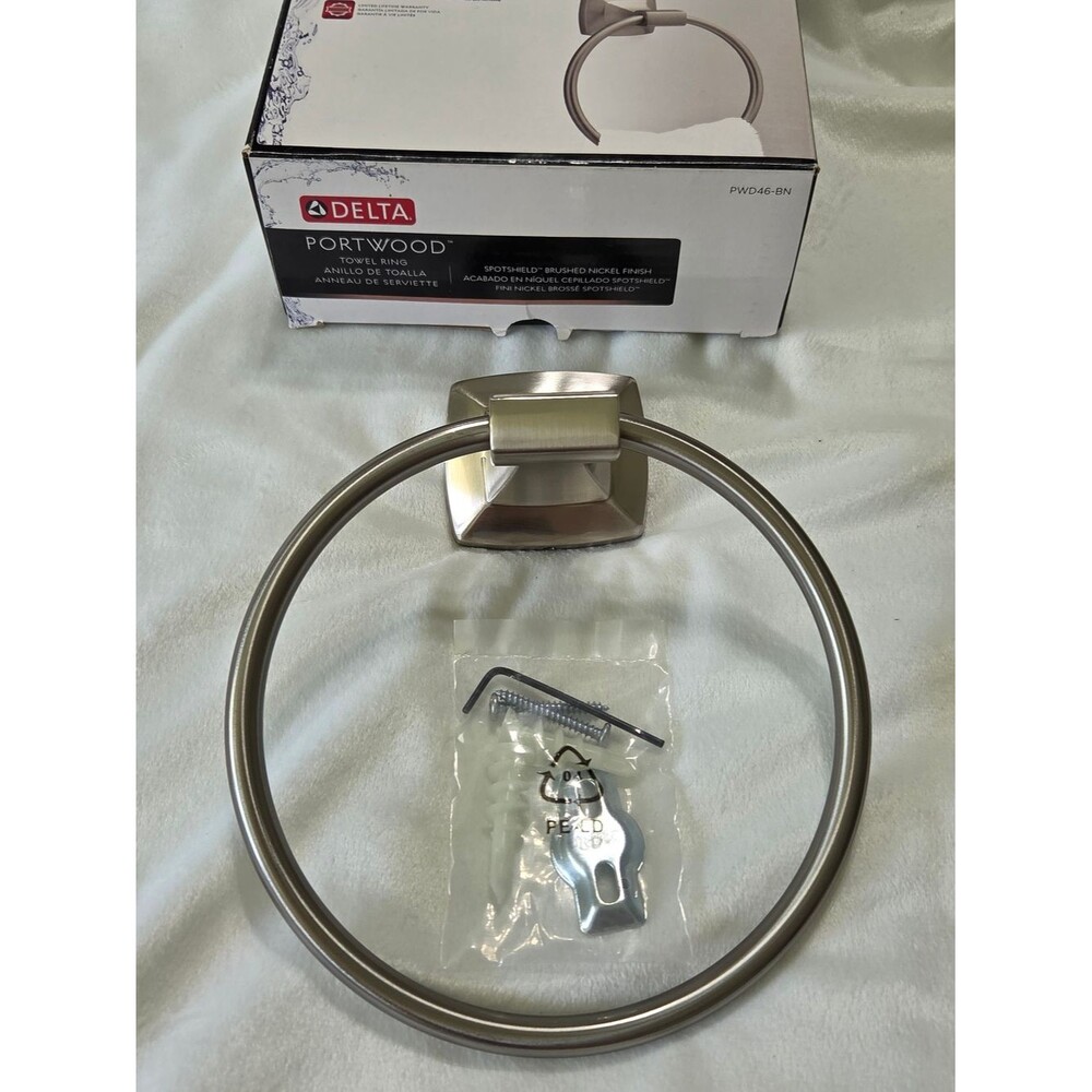 Delta Portwood Brushed Nickel Towel Ring